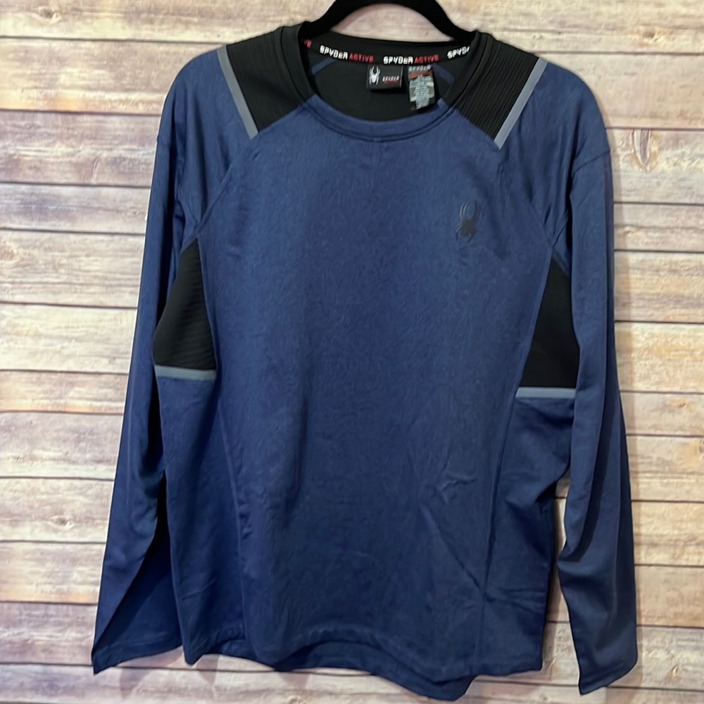 Spyder Men's Long Sleeve Pullover Shirt Sweatshirt - Blue - S